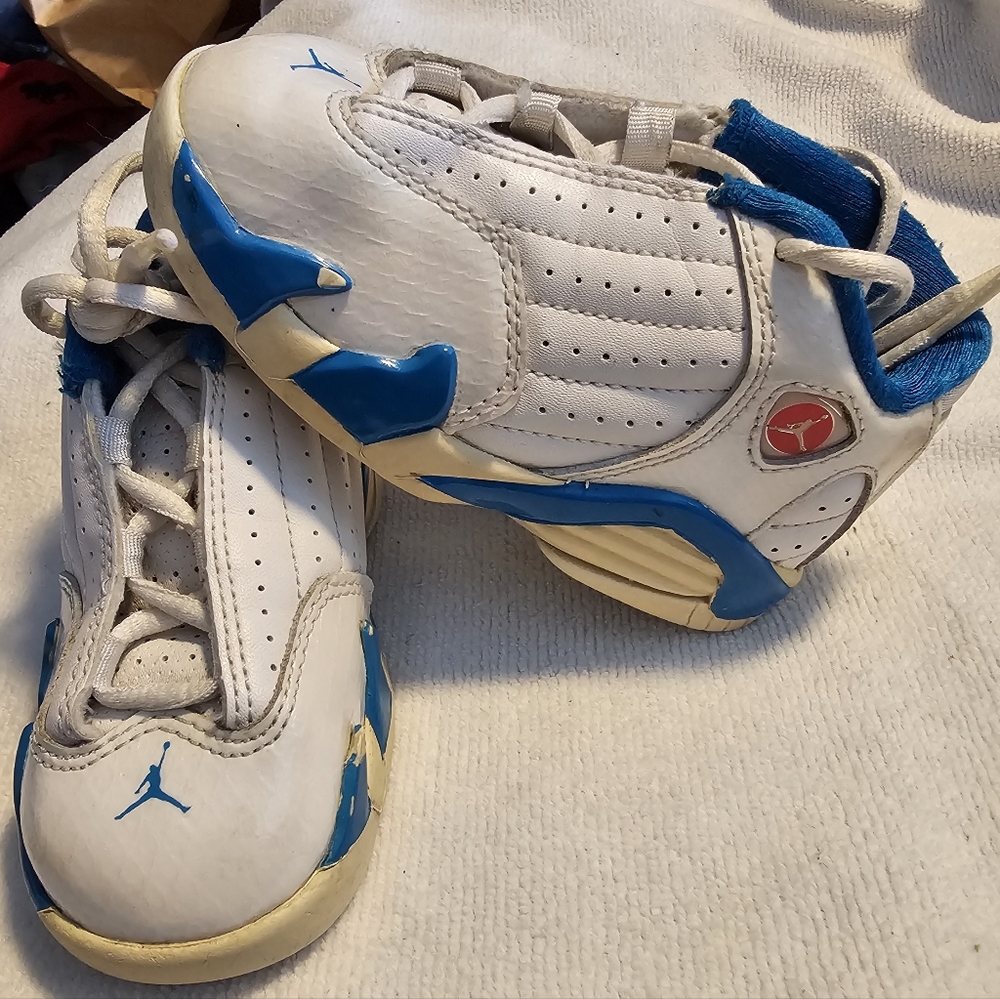 Nike Jordan 14 Jordan XIV Sneakers Shoes White Royal Blue Unisex Toddler Size 7